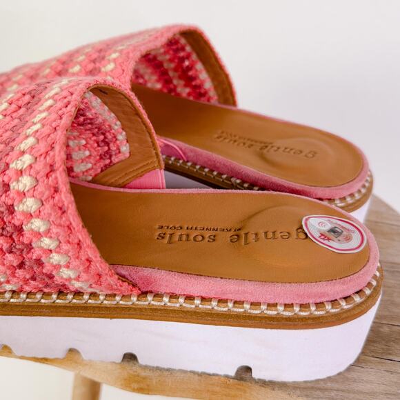 Gentle Souls Crochet Knit Lavern Platform Sandals Slides Boho Pink Sz 11 NEW - Picture 8 of 11